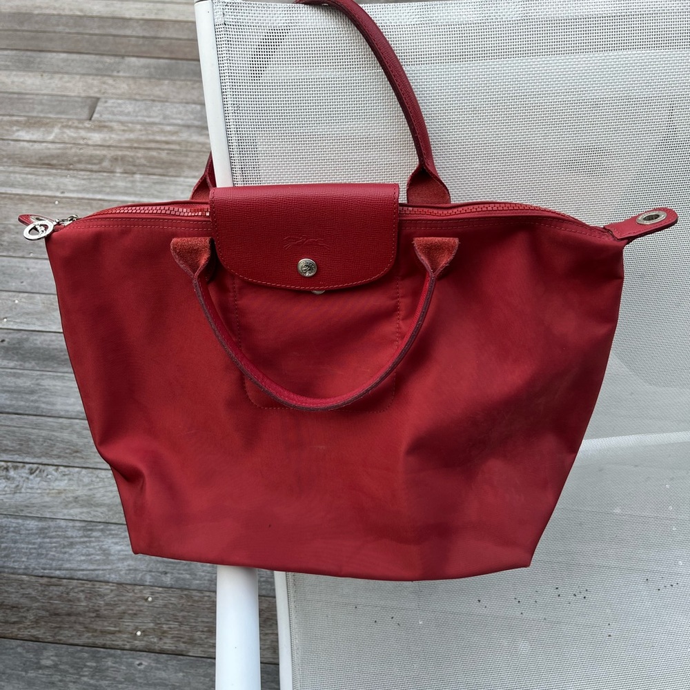Longchamp Red Nylon tote